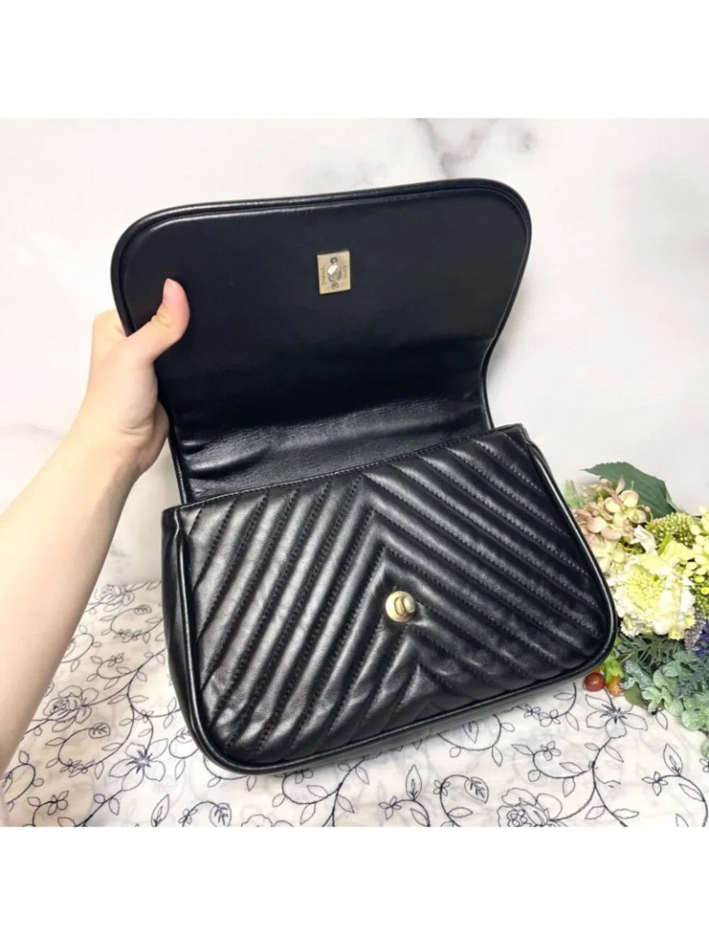 Chanel 2-Way Chevron Chain Shoulder Bag
